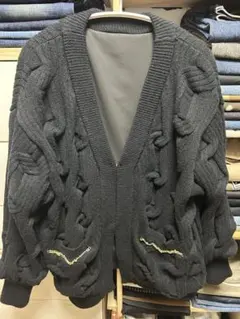 JEANASIS ダークグレー ケーブル編み カーディガン
