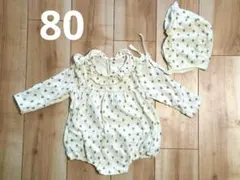 花柄ロンパースと帽子セット