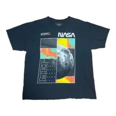 NASA T-shirts ナサ グラフィック 短丈Tシャツ XLサイズ 黒