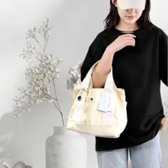 本日限定帆布トートバッグ ３つ仕切り自立 底板取り出せる底鋲付きキャンパスバッグ