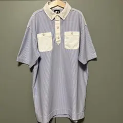 FootJoy フットジョイ 半袖 ポロシャツ L ストライプ ゴルフウェア
