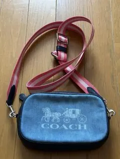極美品 COACH デニムショルダーバッグ