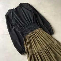 ZARA ドッキングティアードワンピース　ロングワンピースMサイズ