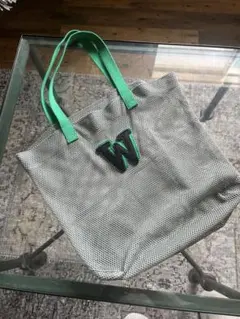 ludlow ラドローWロゴ メッシュ トートバッグ グリーンのサムネイル