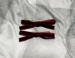 ベルベットリボンヘアピン2個セット