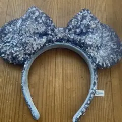 ディズニーカチューシャ　ミニー　スパンコール　青