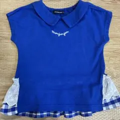moujonjon フリル衿付き半袖チュニックTシャツ　90cmのサムネイル