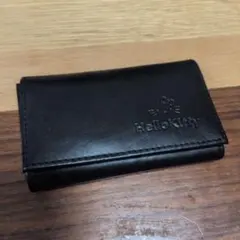 ハローキティ　キーケース　ブラック　シンプル　革