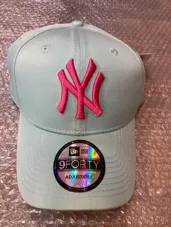 New Era NYLight Blue色Pink 刺繍男女用キャップフリサイズ