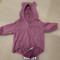 くま耳フード付きロンパース 70サイズ