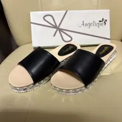 新品♡ Angelique ブラック スライドサンダル　Lサイズのサムネイル