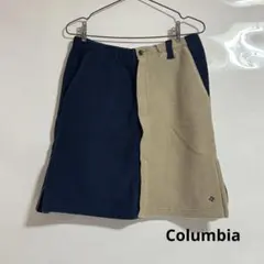 美品 Columbia コロンビア フリーススカート ネイビー/ベージュ