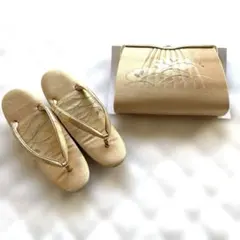 お値下げ　美品佐賀錦　草履　バッグ　セット　金色　ゴールド　 和装小物　着物