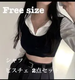 クロップドシャツ ニットビスチェ 2点セット 新品未使用