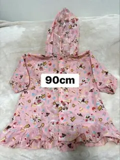 ディズニー ミニーマウス レインコート 90cm ピンク フリル 記名あり