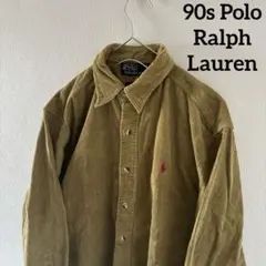 90sPoloRalphLaurenポロラルフローレン長袖コーデュロイシャツm