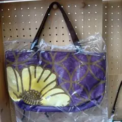 紫と黄色の花柄ショルダーバッグ