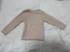 petit main ベージュ リブ編み Tシャツ 90