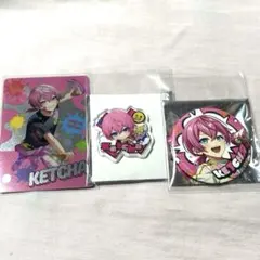 けちゃくん　コレカ　缶バッジ　アクリルステッカー