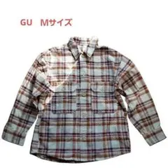 GU シャツジャケット風 ネルシャツ Mサイズ チェック柄