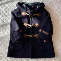 ミキハウス　フード付きダッフルコート 90 美品　ネイビー