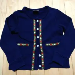 フタフタ 紺色子供用カーディガン 110cm