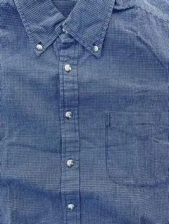 短丈シャツ　City boy シティボーイ　長袖　チェック　ブルー　半袖