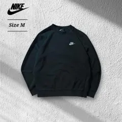 NIKEナイキスウェットトレーナー刺繍ロゴスウッシュフェードブラックユニセックス