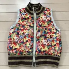 12.9ブーホームズ リバーシブル ダウンベスト ブタ柄 キャンディー柄 110