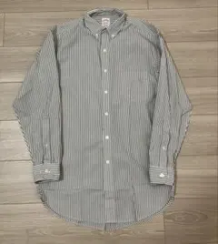 Brooks Brothers ボタンダウンシャツ グレーストライプ S