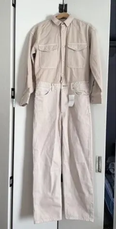 スピックアンドスパン6 1/2ベージュデニムジャンプスーツ38Mサイズ新品