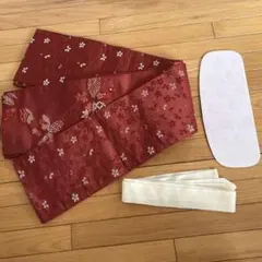 赤色 桜　帯　小物　3点セット　浴衣　着物