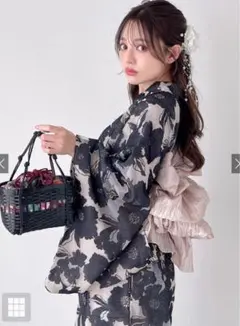 GRL 3点セット2Way オーガンジー花柄セパレート浴衣［tu1086］