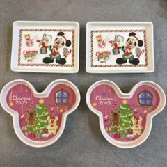 ディズニー クリスマス 皿 2009年 2011年 4つセット