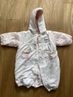 50.60.70冬ロンパース カバーオール ピンク 退院着 キルティング