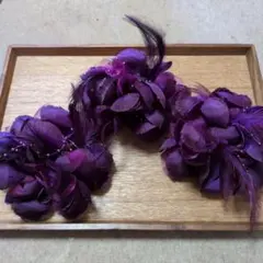 紫の花デザイン ヘアクリップ 3個セット