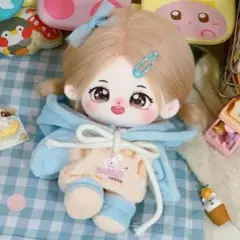 ぬい服 ぬいぐるみ 着せ替え 20cm 2点セット パーカー 水色 ぬい撮り