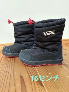 VANS 16cm キッズ　スノーブーツ　ボア 赤　黒