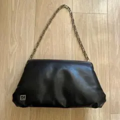 ブラック ショルダーバッグ チェーンストラップ