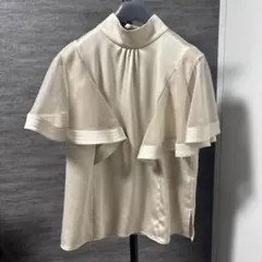 theory モックネックノースリーブドレープブラウス Aライン Sサイズ 