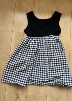 ギンガムチェック ワンピース ノースリーブ 子供服 120cm