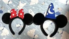 ディズニー ミッキー ファンタジア 魔法使い カチューシャ ミニー ペア　セット