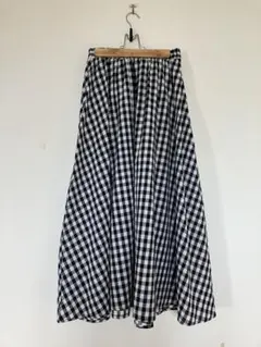 ギンガムチェック フレアロングスカート