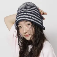 ニコアンド　オリジナルチュールニットワッチ　ニット帽　ビーニー　ボーダー