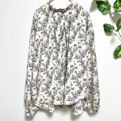 極美品✨ボンポワン インド製コットン フリルスタンドカラー 長袖 