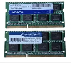 ​DDR3 メモリ ​SILICON POWER 4GB + ADATA 2GB