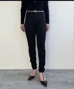 U by SPICK&SPAN ドットプリントストレッチパンツ36サイズ