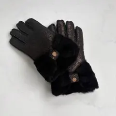 UGG 手袋 羊革 シープスキン ファー メタリック レザー