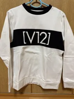 [V12] トレーナー Lサイズ ホワイト/ブラック