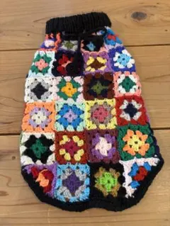 【一点物】手編み　お花モチーフ猫用ニットベスト｜保護猫応援｜小型犬OK